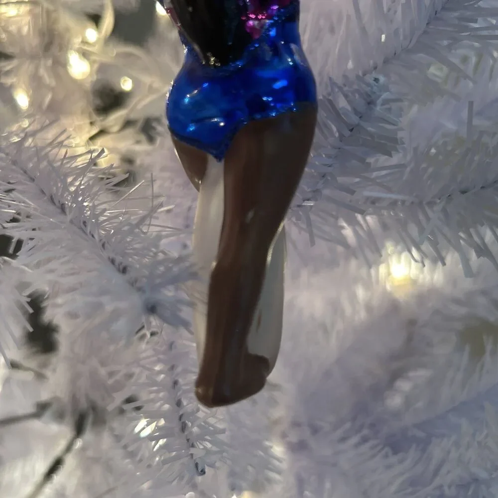 Ashland Glass African American Gymnast Christmas Tree Ornament 5.25
